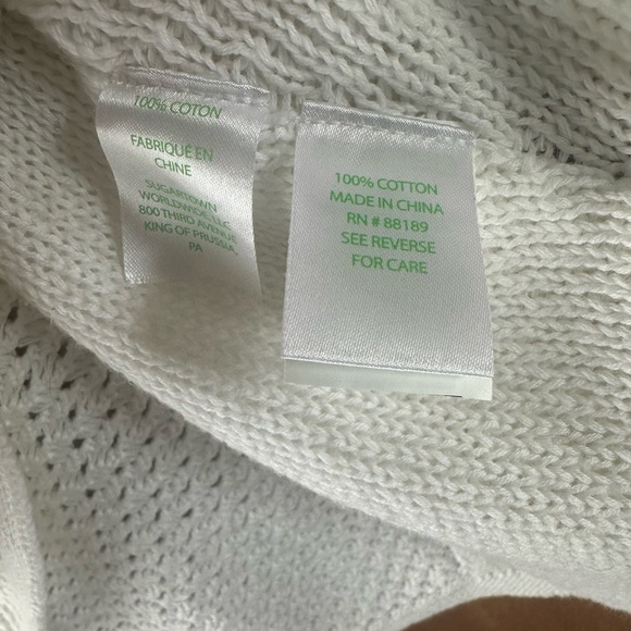 Lilly Pulitzer White Keating Knit Fringe PomPom Sweater Poncho Women’s size XS​ - Picture 7 of 12